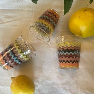 TRIO Rare Sold Out Missoni Wave Stripe Tumblers - designer summertime bbq chic